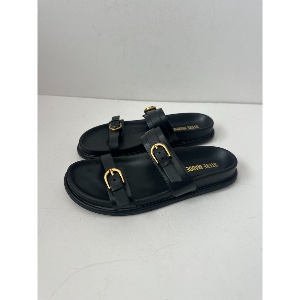 Steve Madden Buckle Black Sandals